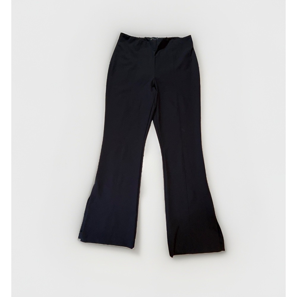 House of Harlow 1960 Black Bootcut Pull On Dress Pants Women's Size 12 Hem Slit